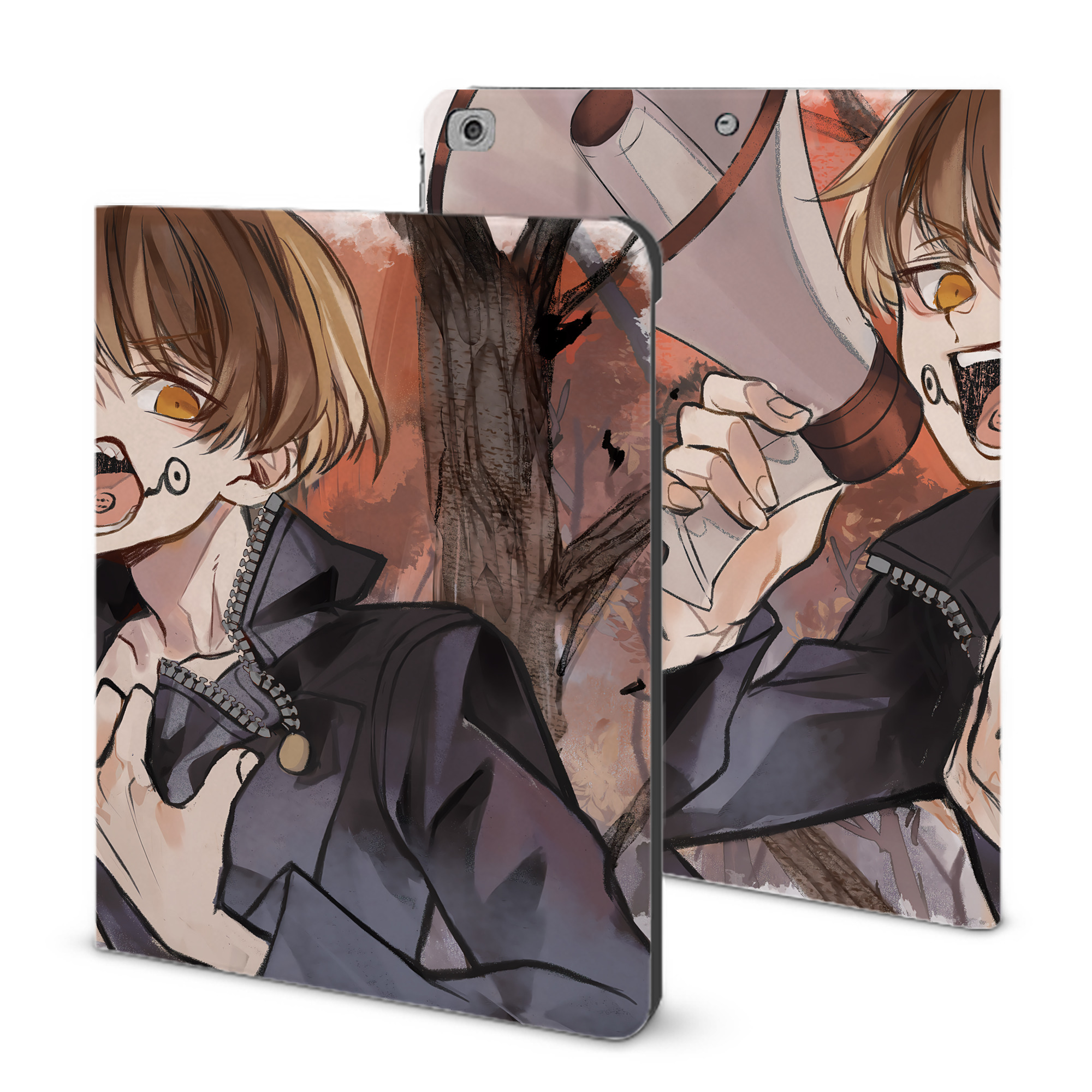 （画像用） 呪術廻戦 Jujutsu Kaisen IPad ケース ブック型 PUレザー TPU 耐衝撃 軽量 薄型 ペン収納なし 全面保護 IPad 各モデル対応